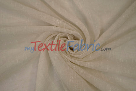 Swiss Sheer Fabric | Linen-Look Sheer Drapery | 130″ Wide | Event & Home Curtains |