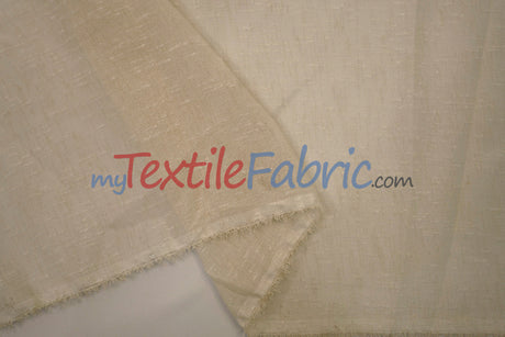 Swiss Sheer Fabric | Linen-Look Sheer Drapery | 130″ Wide | Event & Home Curtains |