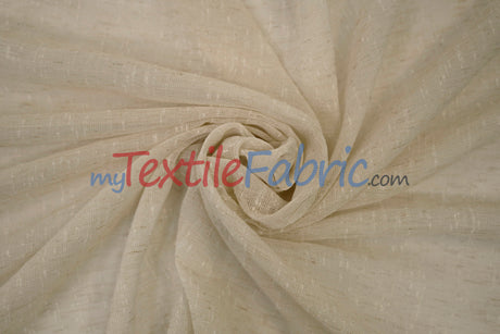Swiss Sheer Fabric | Linen-Look Sheer Drapery | 130″ Wide | Event & Home Curtains |