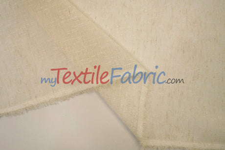 Swiss Sheer Fabric | Linen-Look Sheer Drapery | 130″ Wide | Event & Home Curtains |
