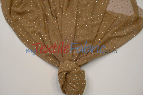 Rhinestone Stretch Power Mesh Fabric | Iridescent Crystal Embellished | Soft &amp; Lightweight | 58″ Wide | Ideal for Dancewear &amp; Costumes