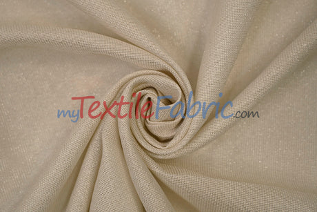 Metallic Vintage Linen Fabric | Imitation Burlap with Metallic Foil | 60" Wide | Washable Burlap Fabric for Decor |