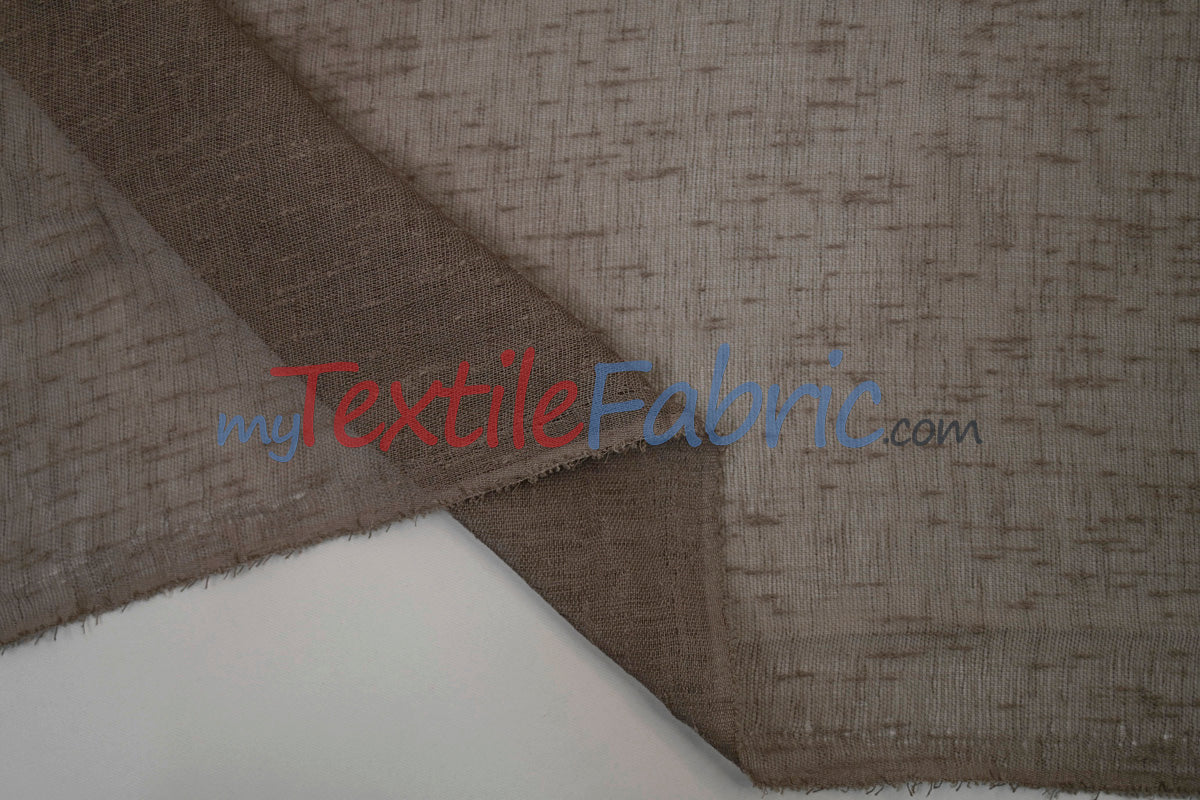 Swiss Sheer Fabric | Linen-Look Sheer Drapery | 130″ Wide | Event & Home Curtains | Available in 15 Colors