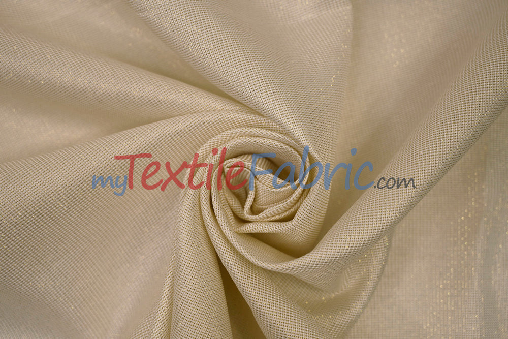 Metallic Vintage Linen Fabric | Imitation Burlap with Metallic Foil | 60" Wide | Washable Burlap Fabric for Decor |