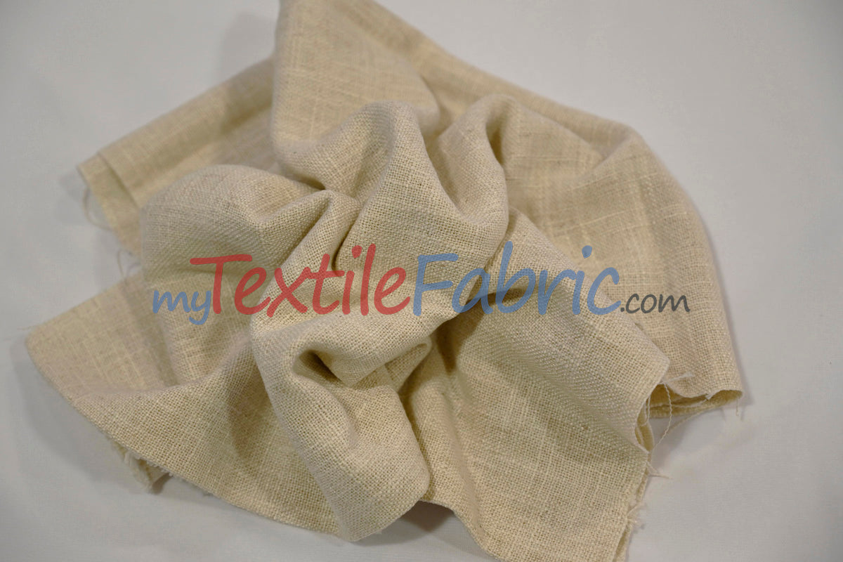 Luxe Linen Fabric | Durable Polyester-Linen Blend | 60" Wide | Upholstery & Apparel & Tablecloth |