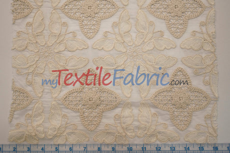 Butterfly Embroidery Cotton Fabric | Intricate Embroidery | 100% Cotton | 52–54" Wide