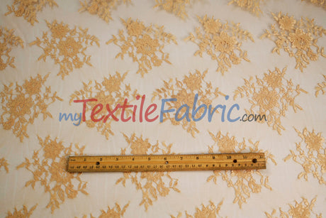 Chantilly Lace Fabric | 52” Wide | Elegant Floral Lace for Bridal & Formalwear