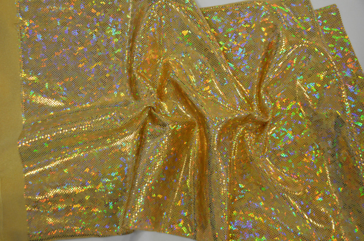 4 Way Stretch Dancewear Fabric | Shattered Hologram Spandex | 58/60" Wide | Multiple Colors |