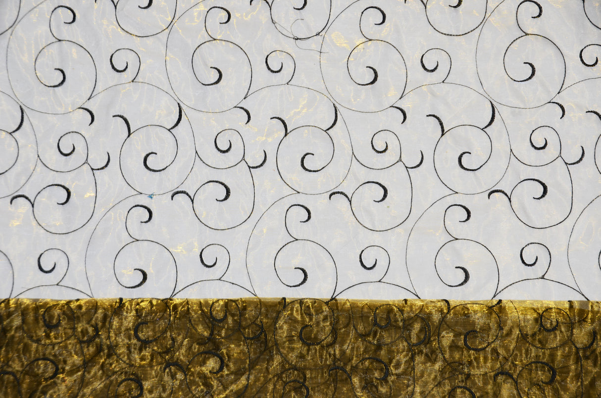 Swirl Organza Fabric | Embroidered Swirl Sheer | 54" Wide | Multiple Colors |