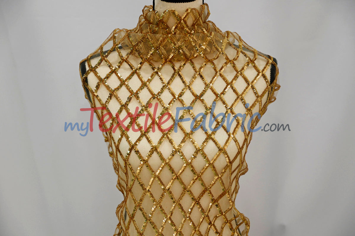 Luxury Glitz Sequins Lace Fabric | Bridal Lace Fabric | 54" Wide | Multiple Colors | Sequins Fabric by the Yard |