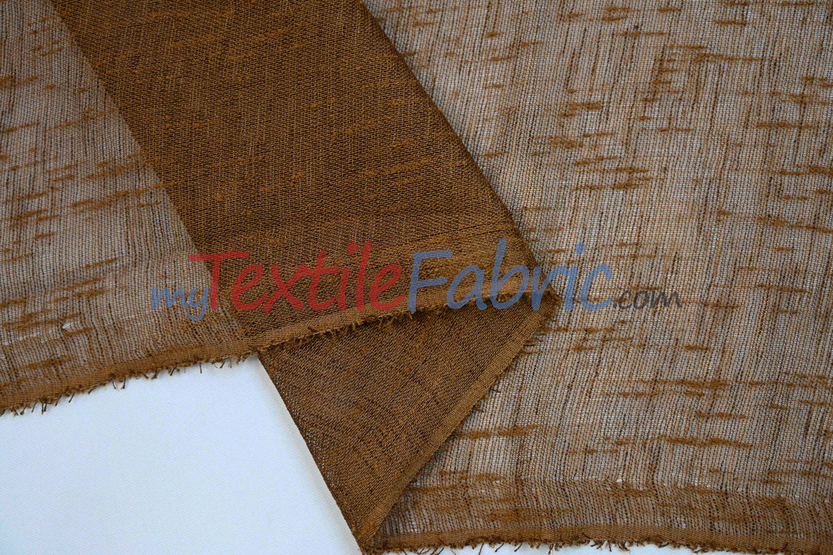 Swiss Sheer Fabric | Linen-Look Sheer Drapery | 130″ Wide | Event & Home Curtains | Available in 15 Colors