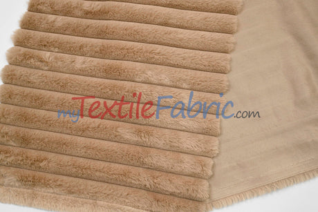 Striped Rabbit Fur Fabric by the Yard | Ultra-Soft Plush Faux Fur | 64/66” Wide | Available in Multiple Colors