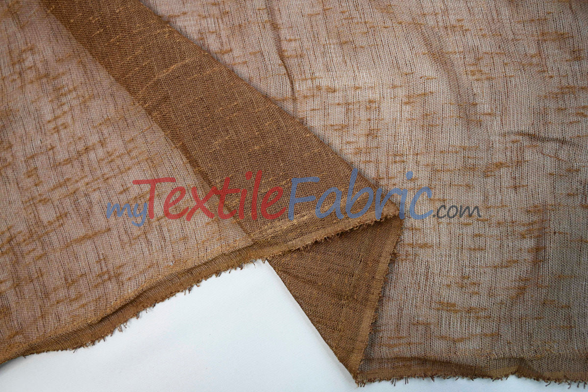 Swiss Sheer Fabric | Linen-Look Sheer Drapery | 130″ Wide | Event & Home Curtains | Available in 15 Colors