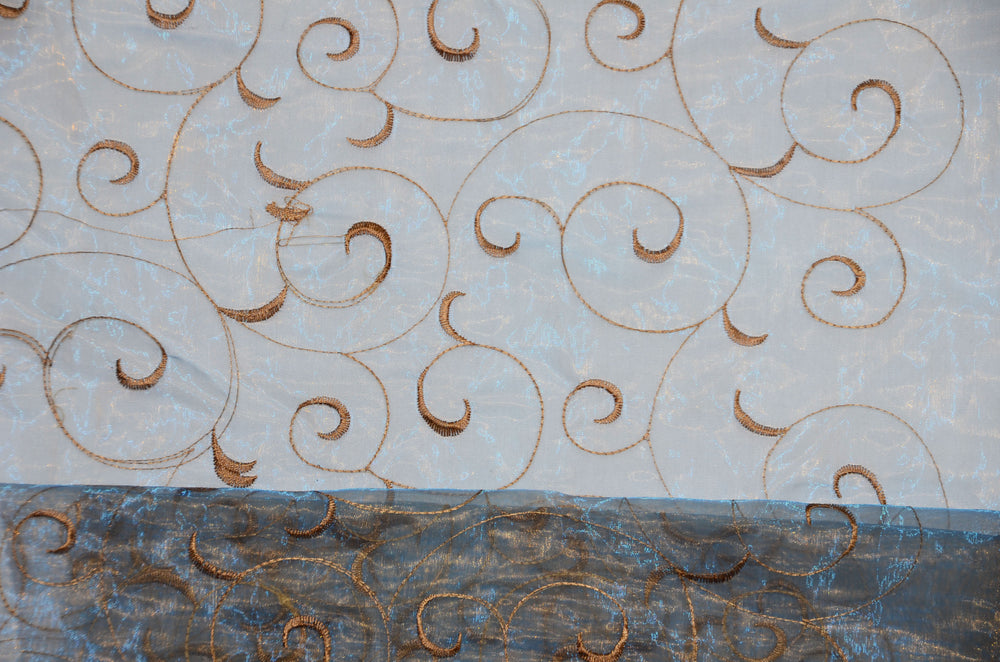 Swirl Organza Fabric | Embroidered Swirl Sheer | 54" Wide | Multiple Colors |