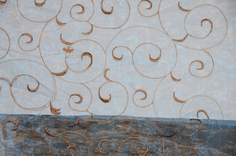Swirl Organza Fabric | Embroidered Swirl Sheer | 54" Wide | Multiple Colors |