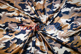 Army Camouflage Satin Print Fabric | Camo Charmeuse Satin | 60" Wide |