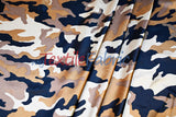 Army Camouflage Satin Print Fabric | Camo Charmeuse Satin | 60" Wide |