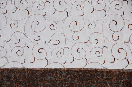 Swirl Organza Fabric | Embroidered Swirl Sheer | 54" Wide | Multiple Colors |