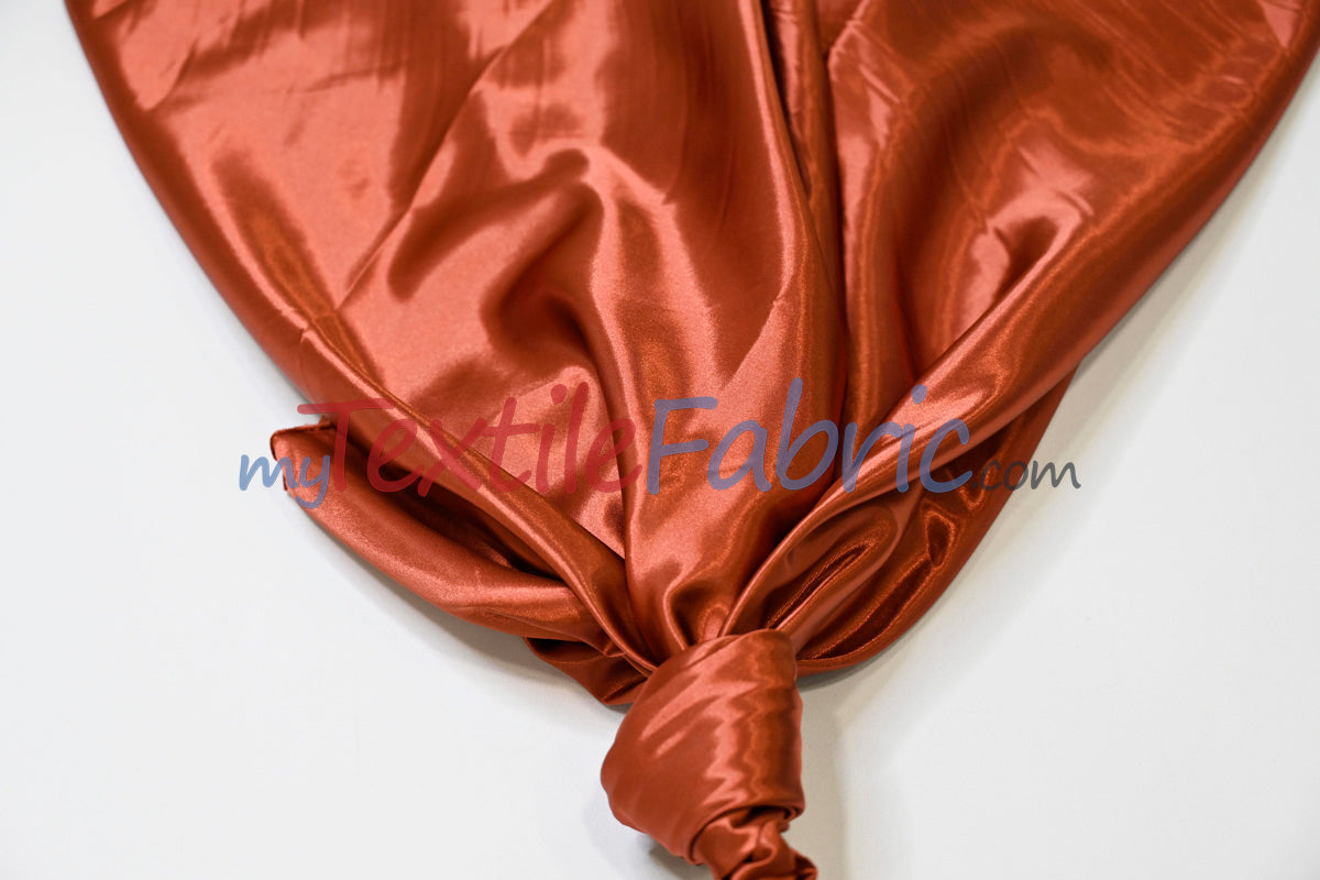 Stretch Charmeuse Satin Fabric | Soft Silky Satin Fabric | 96% Polyester 4% Spandex | Multiple Colors | Yards & Bolts