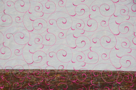 Swirl Organza Fabric | Embroidered Swirl Sheer | 54" Wide | Multiple Colors |