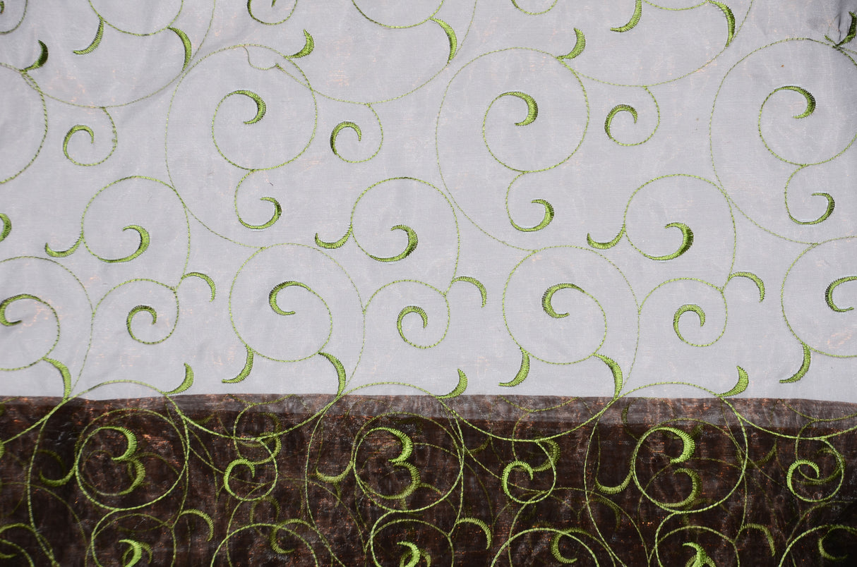 Swirl Organza Fabric | Embroidered Swirl Sheer | 54" Wide | Multiple Colors |