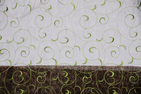 Swirl Organza Fabric | Embroidered Swirl Sheer | 54" Wide | Multiple Colors |