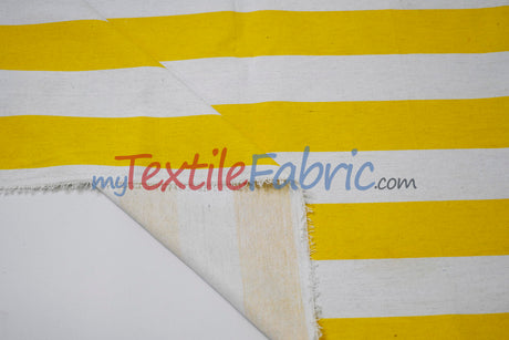 10 Oz 100% Cotton Canvas 2" Stripe | Outdoor Fabric | 60" Wide | Multiple Colors |