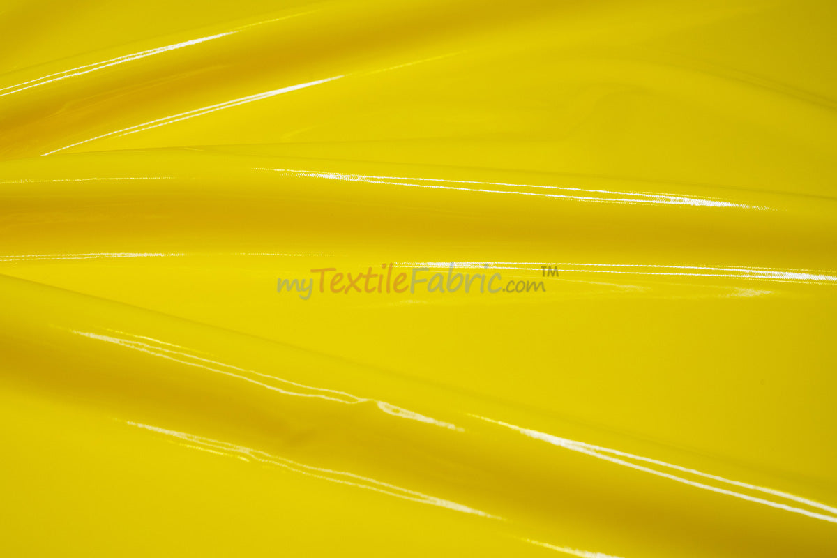 Shiny Stretch Patent Vinyl Fabric | 94% Polyester, 6% Spandex | 55" Wide | Glossy & Flexible Material for Fashion and Crafts