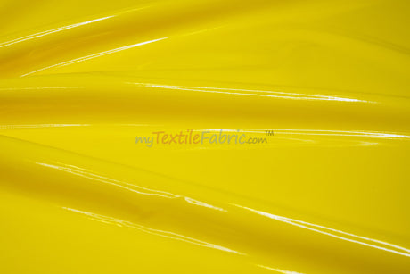 Shiny Stretch Patent Vinyl Fabric | 94% Polyester, 6% Spandex | 55" Wide | Glossy & Flexible Material for Fashion and Crafts