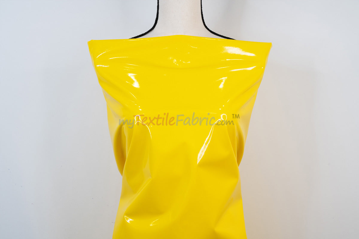 Shiny Stretch Patent Vinyl Fabric | 94% Polyester, 6% Spandex | 55" Wide | Glossy & Flexible Material for Fashion and Crafts