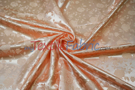 Satin Jacquard | Satin Flower Brocade | 60" Wide | Wholesale Bolt 65 Yards |