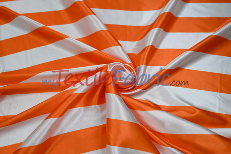 2" Stripe Satin Fabric | Soft Satin Stripe Charmeuse Fabric | 60" Wide | Multiple Colors |