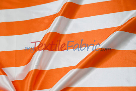 2" Stripe Satin Fabric | Soft Satin Stripe Charmeuse Fabric | 60" Wide | Multiple Colors |