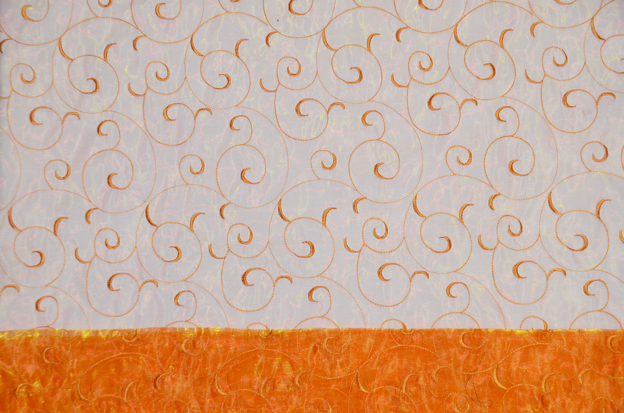 Swirl Organza Fabric | Embroidered Swirl Sheer | 54" Wide | Multiple Colors |