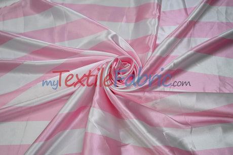 2" Stripe Satin Fabric | Soft Satin Stripe Charmeuse Fabric | 60" Wide | Multiple Colors |