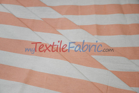 10 Oz 100% Cotton Canvas 2" Stripe | Outdoor Fabric | 60" Wide | Multiple Colors |