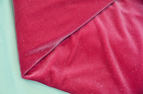 Glitter Stretch Velvet | Sparkling Glitter on Plush Spandex Velvet | 60" Wide | Multiple Colors |