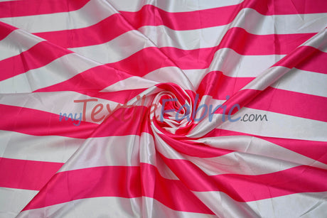 2" Stripe Satin Fabric | Soft Satin Stripe Charmeuse Fabric | 60" Wide | Multiple Colors |