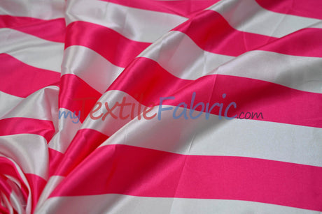 2" Stripe Satin Fabric | Soft Satin Stripe Charmeuse Fabric | 60" Wide | Multiple Colors |