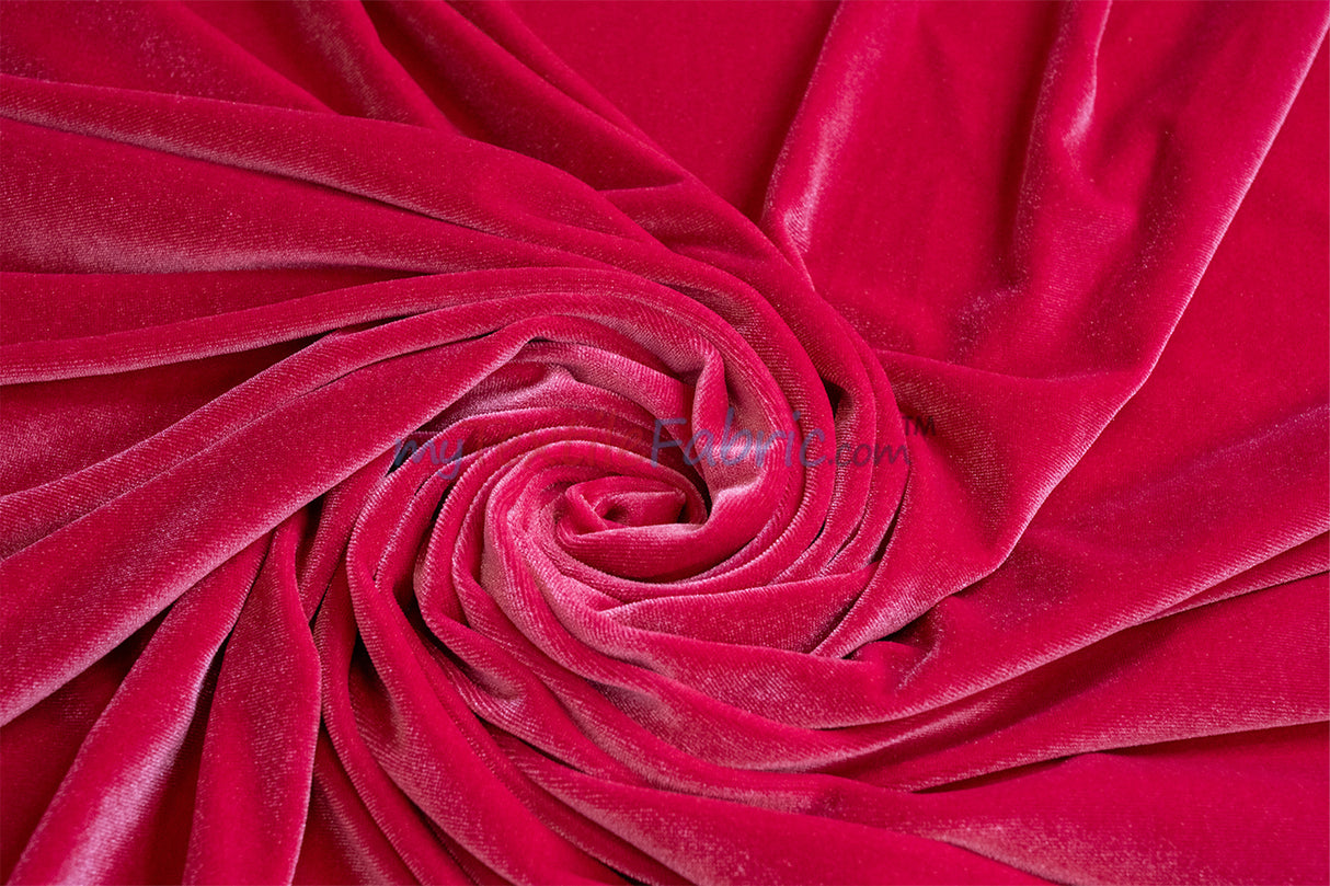Soft and Plush Stretch Velvet Fabric | Stretch Velvet Spandex | 58" Wide | Spandex Velour for Apparel, Costume, Cosplay, Drapes |