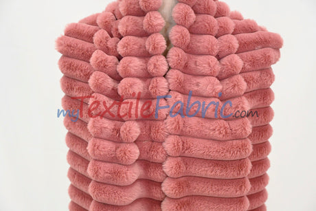 Striped Rabbit Fur Fabric by the Yard | Ultra-Soft Plush Faux Fur | 64/66” Wide | Available in Multiple Colors