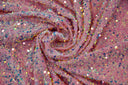 0542 NEON PINK SEQUINS STRETCH VELVET