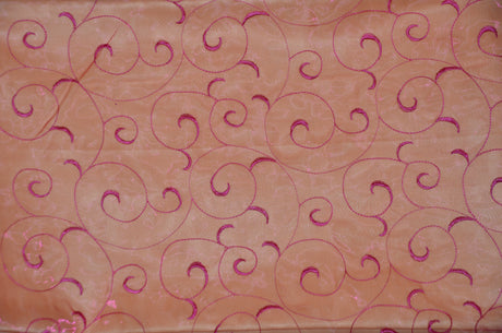 Swirl Organza Fabric | Embroidered Swirl Sheer | 54" Wide | Multiple Colors |