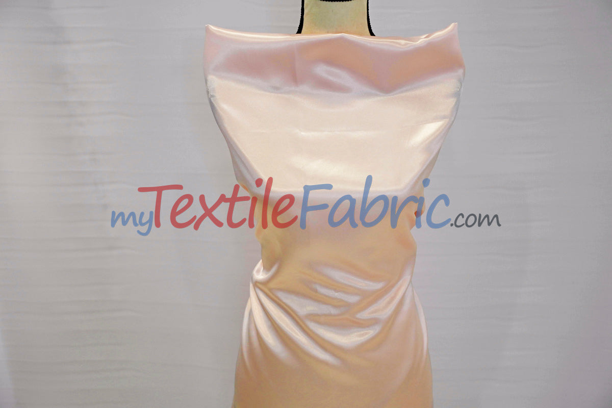 Stretch Charmeuse Satin Fabric | Soft Silky Satin Fabric | 96% Polyester 4% Spandex | Multiple Colors | Yards & Bolts