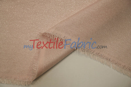 Metallic Vintage Linen Fabric | Imitation Burlap with Metallic Foil | 60" Wide | Washable Burlap Fabric for Decor |