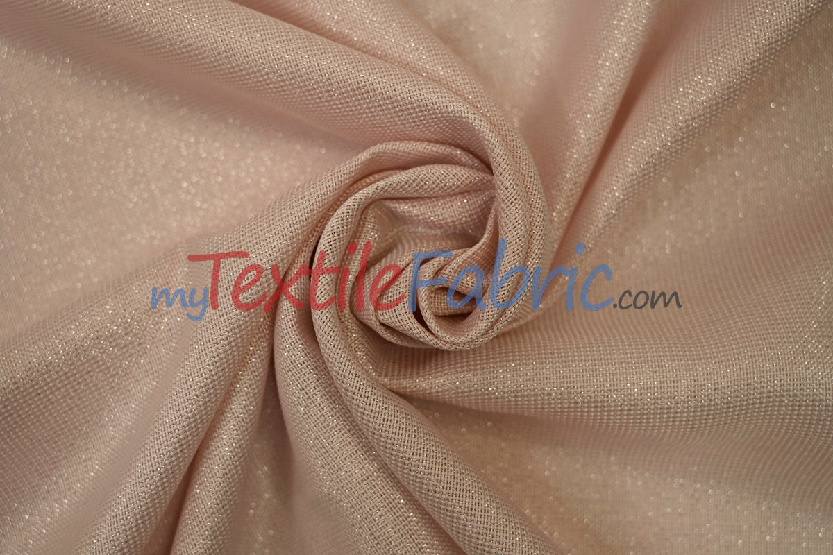 Metallic Vintage Linen Fabric | Imitation Burlap with Metallic Foil | 60" Wide | Washable Burlap Fabric for Decor |