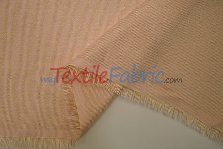 Metallic Vintage Linen Fabric | Imitation Burlap with Metallic Foil | 60" Wide | Washable Burlap Fabric for Decor |