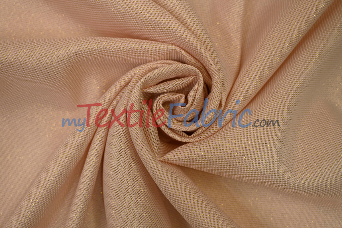 Metallic Vintage Linen Fabric | Imitation Burlap with Metallic Foil | 60" Wide | Washable Burlap Fabric for Decor |