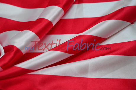 2" Stripe Satin Fabric | Soft Satin Stripe Charmeuse Fabric | 60" Wide | Multiple Colors |