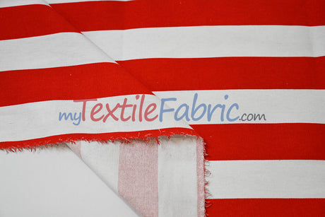 10 Oz 100% Cotton Canvas 2" Stripe | Outdoor Fabric | 60" Wide | Multiple Colors |